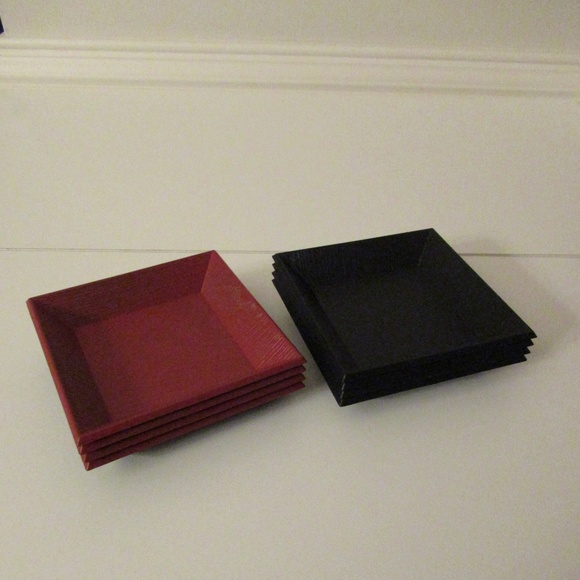 Japanese lacquerware square sauce dishes - Picture 3 of 8